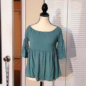 Arizona Woman's Size Large Green flowy Top